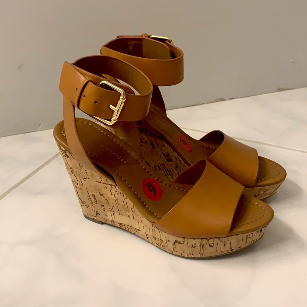 Brown wedges with cork heel